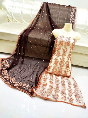 4 Pc Chiffon Gota Suit